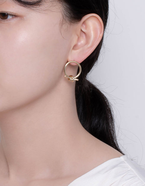 Ribbon Knot Hoop Stud Earrings for Everyday Beauty